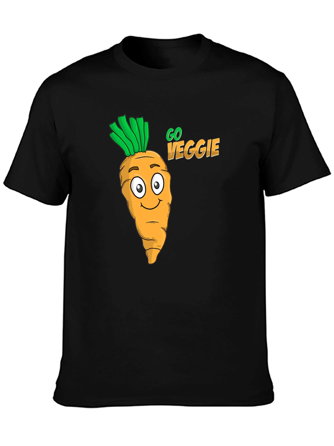 Black Go Veggie Black Graphic Tee view 3