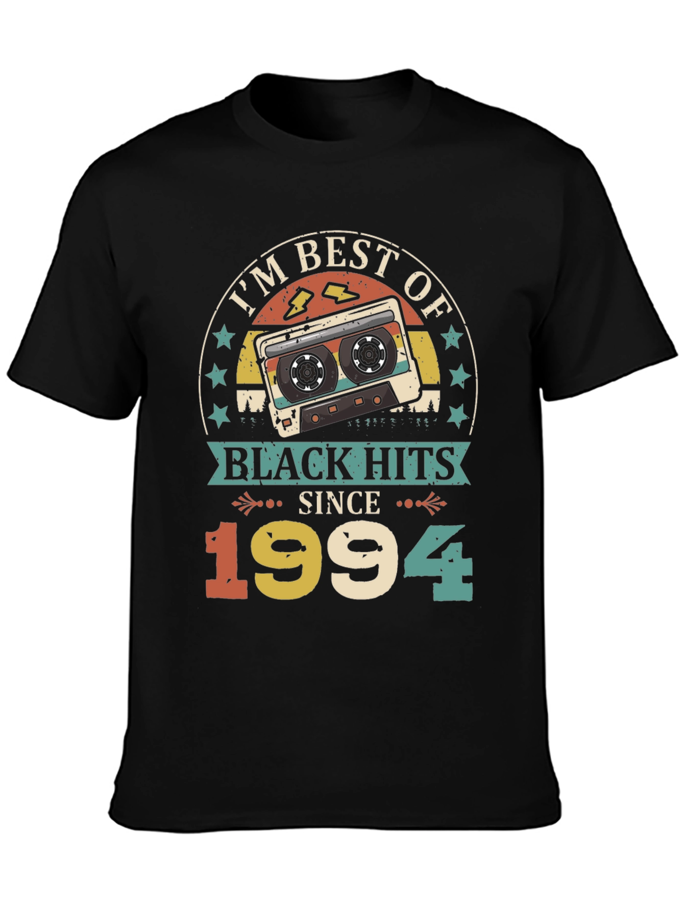 Black Best of Black Hits Since 1994 Retro Cassette T-Shirt view 3