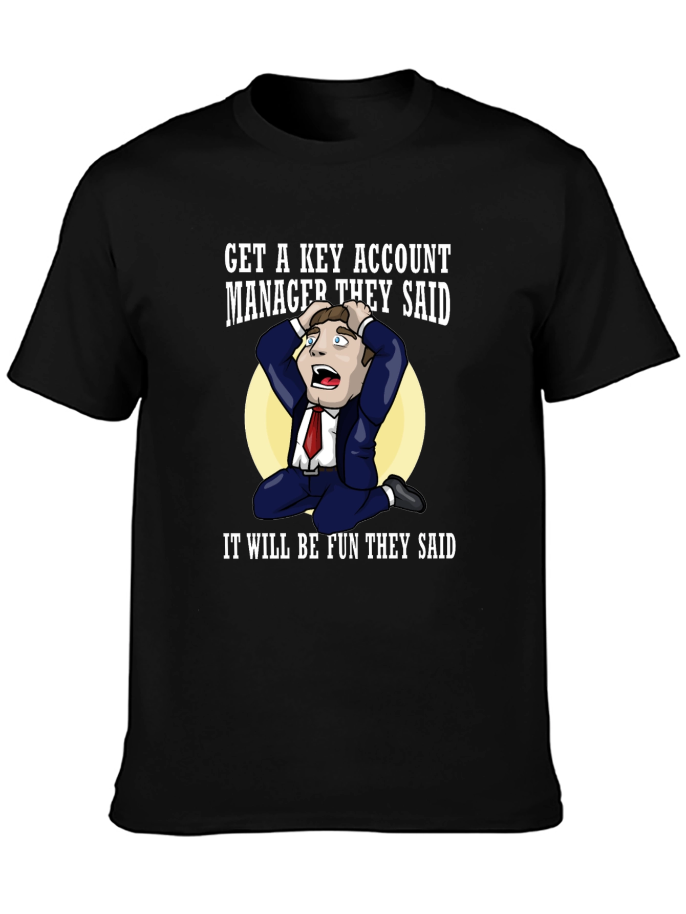 Black Key Account Manager Funny Graphic Tee view 3