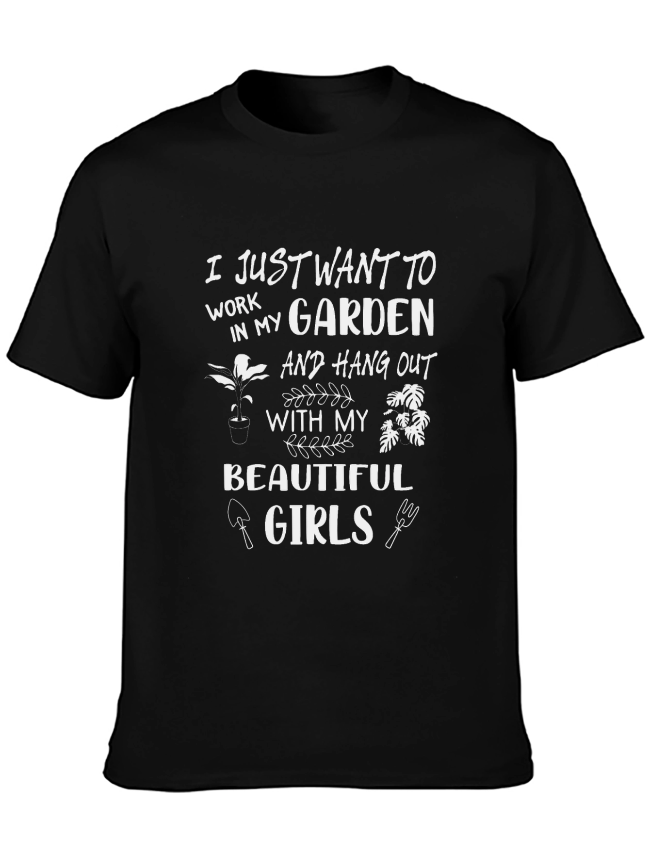 Black Gardener T-Shirt - Beautiful Girls Garden Design view 3