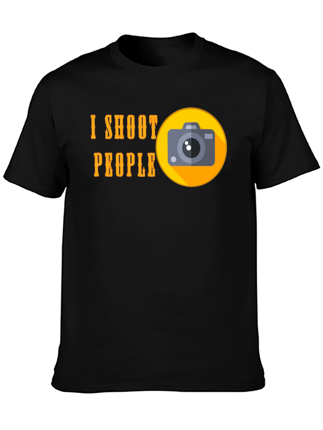 Black I Shoot People T-Shirt - Funny Photographer Tee view 3