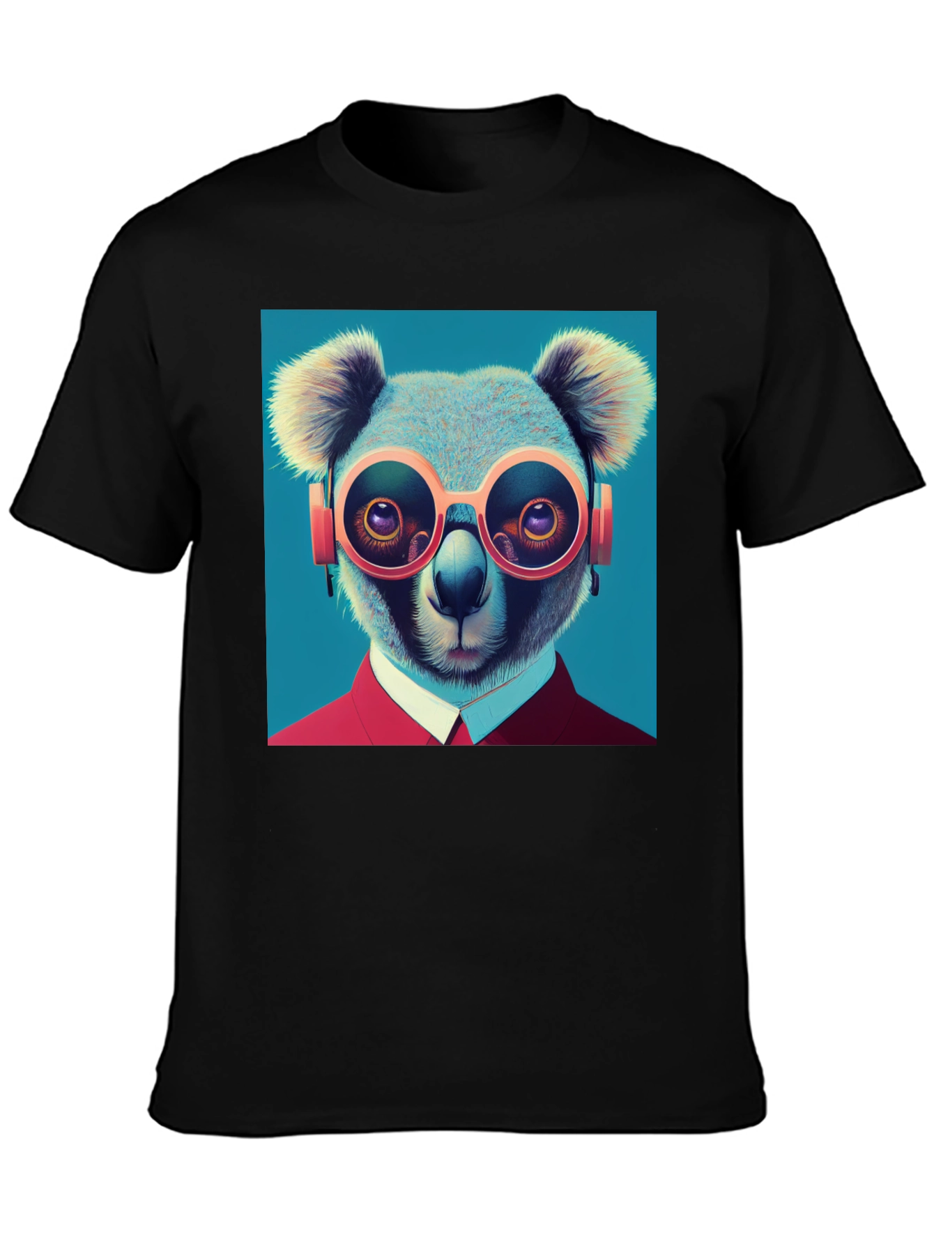 Black Koala in Specs Graphic Tee - Unique Animal Design view 3