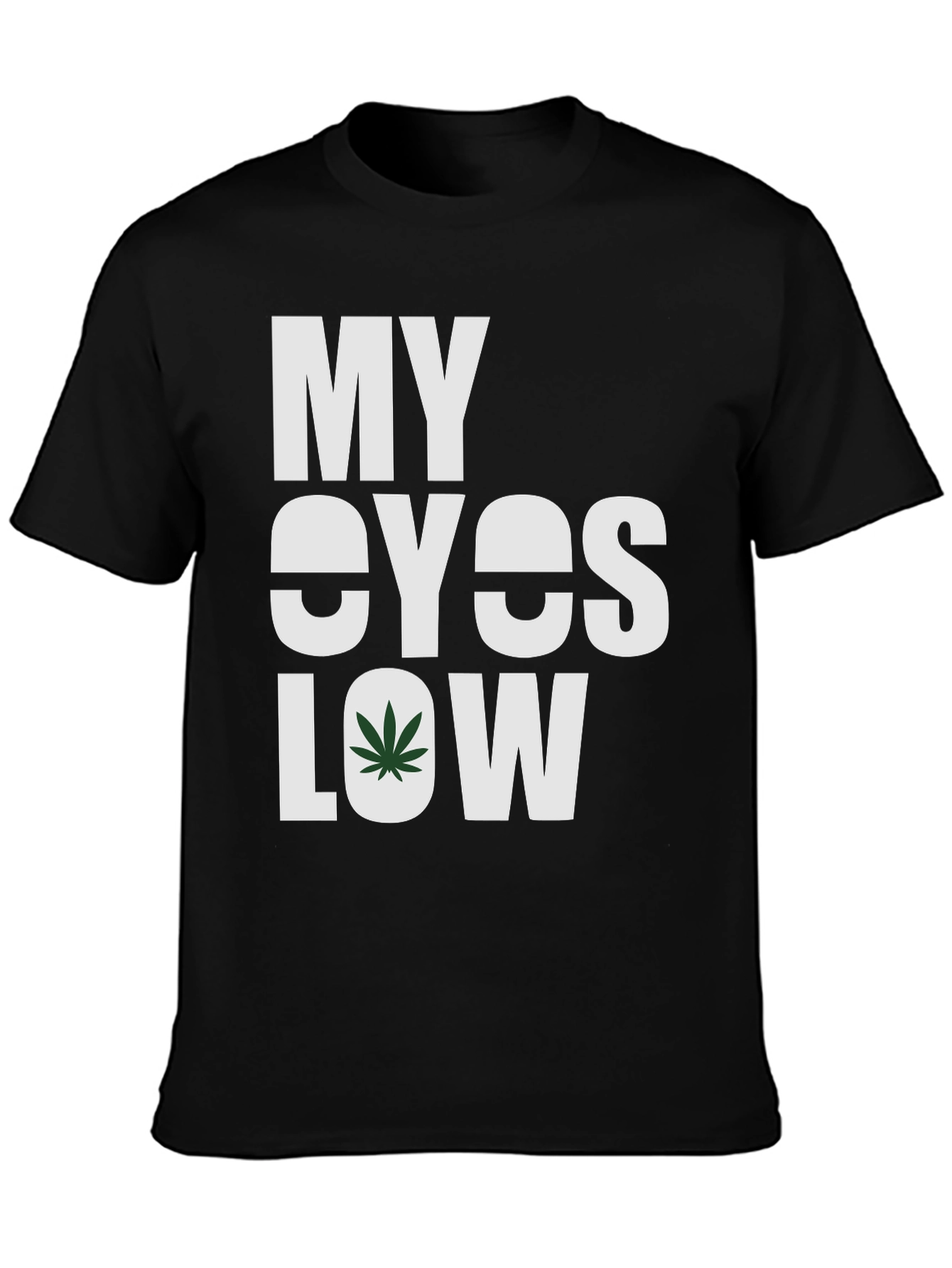 Black My Eyes Low Graphic Tee - Cannabis Inspired view 3