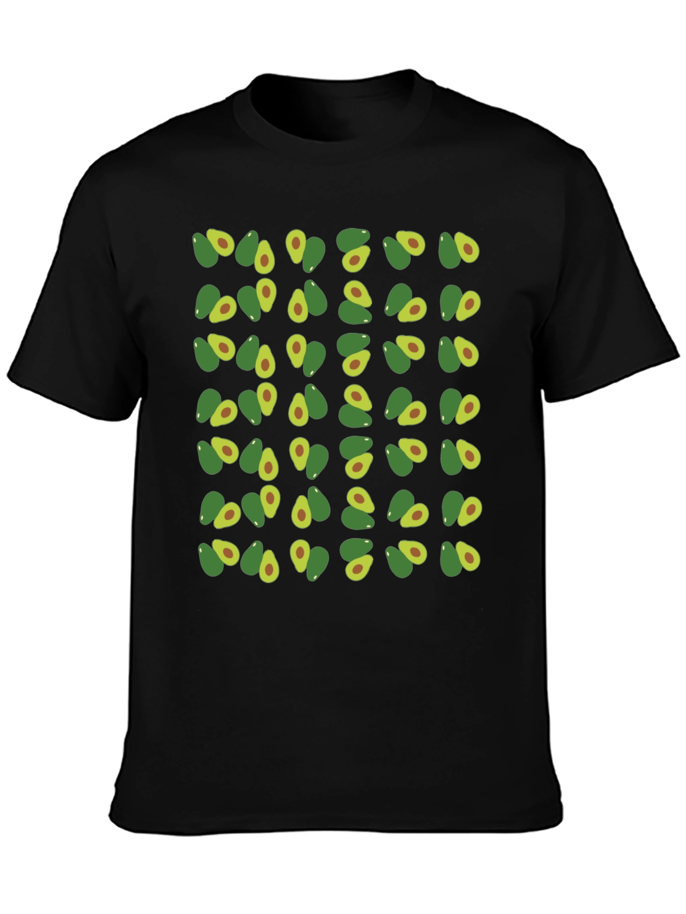 Black Avocado Pattern T-Shirt - Trendy & Comfortable view 3