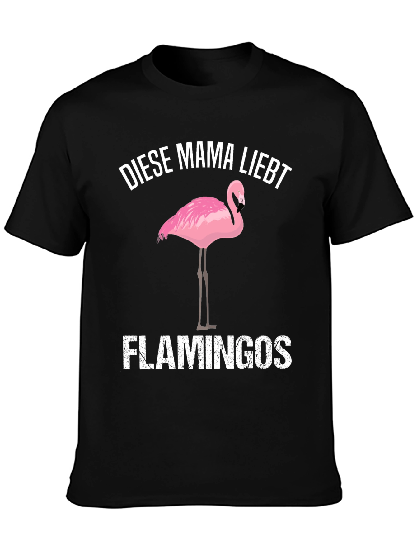 Black Mama Loves Flamingos Graphic T-Shirt view 3