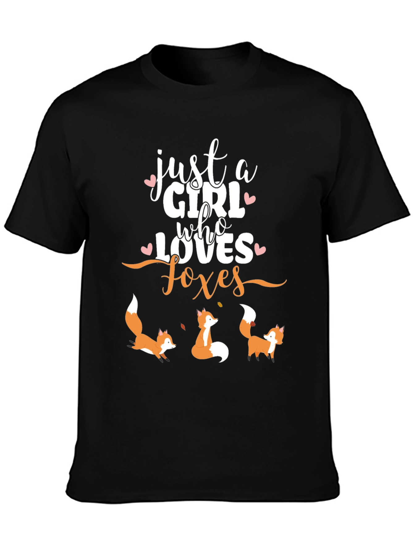Black Girl Loves Foxes T-Shirt view 3