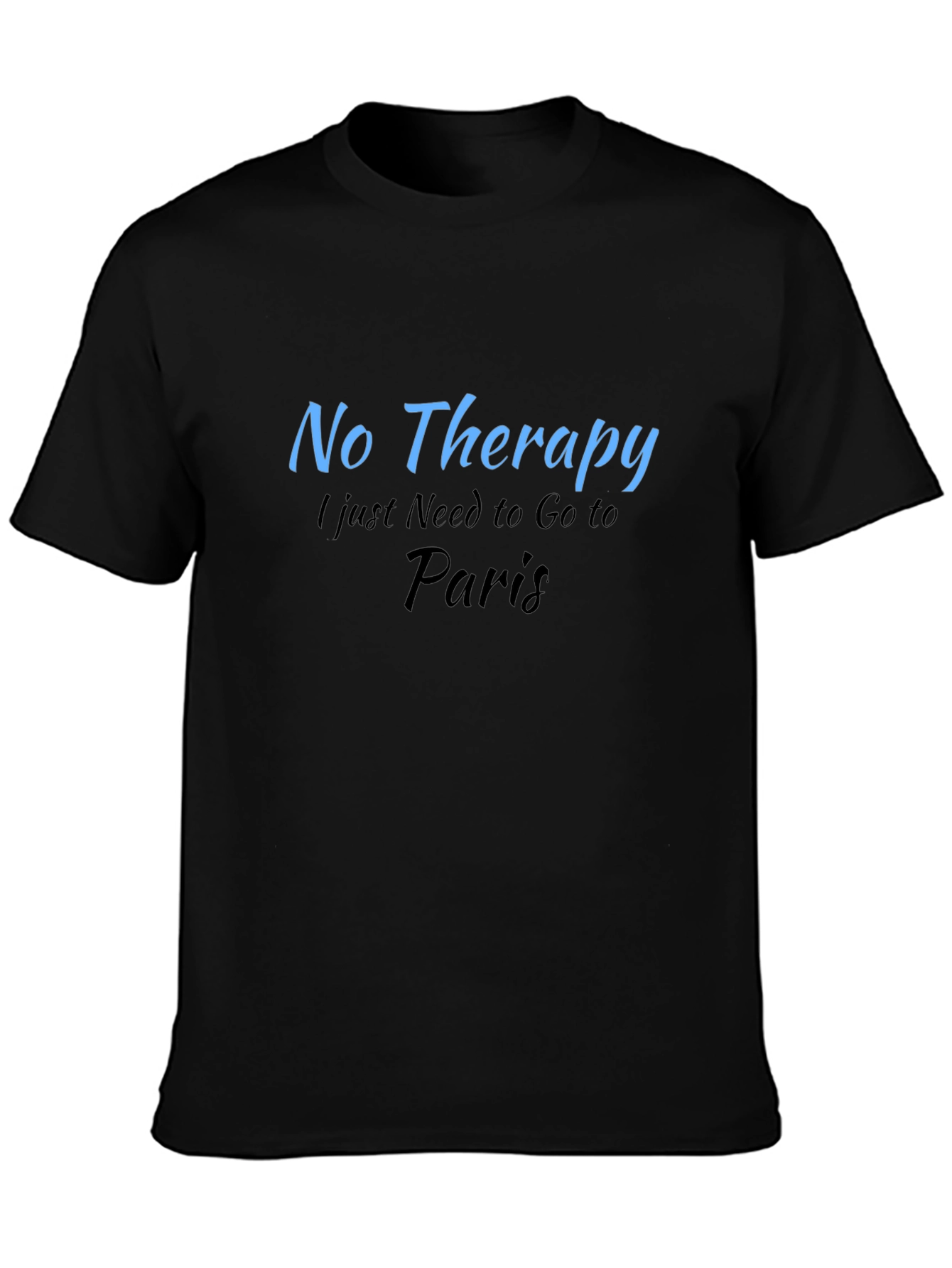 Black No Therapy Paris T-Shirt view 3