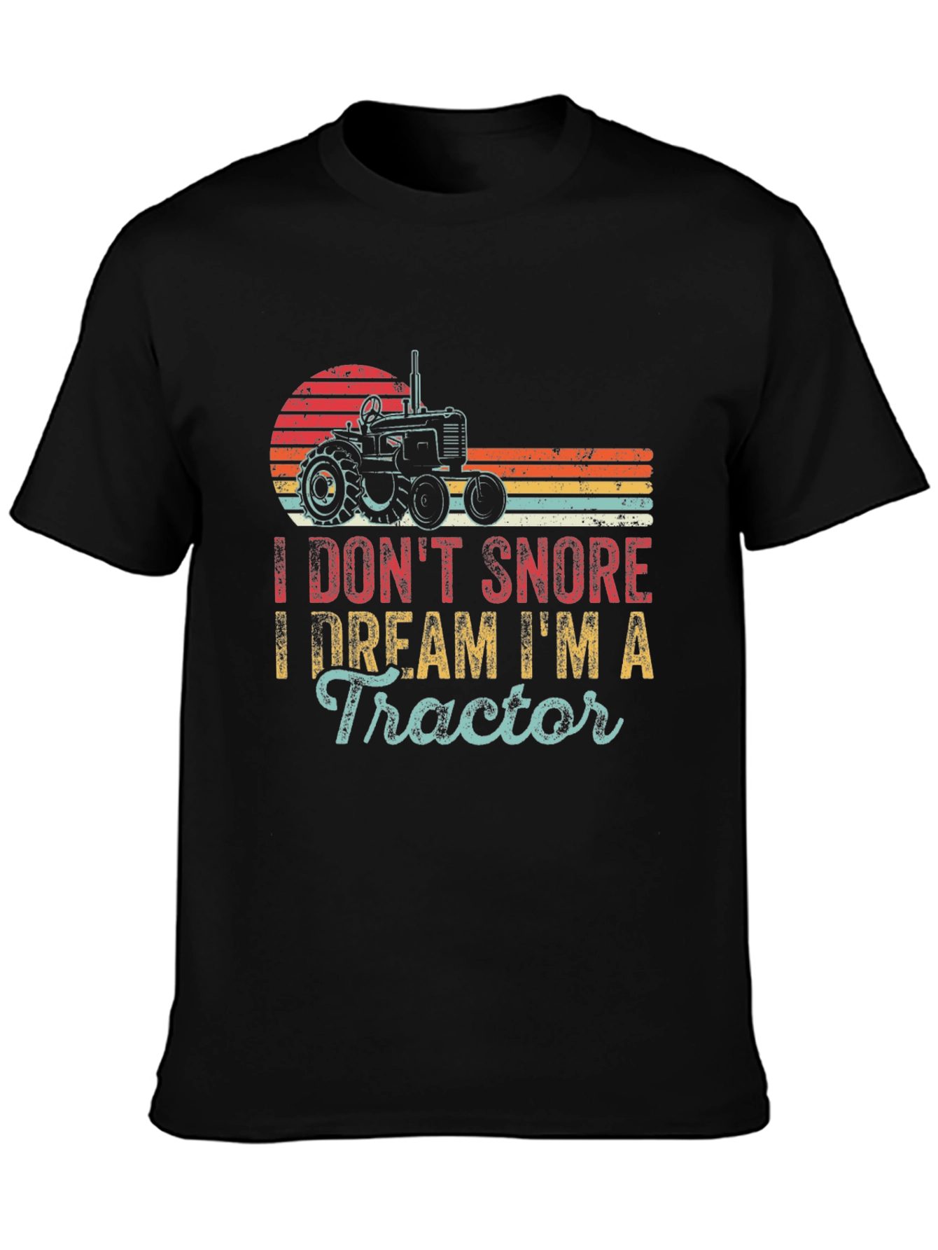 Black I Don't Snore I Dream I'm A Tractor Graphic Tee view 3