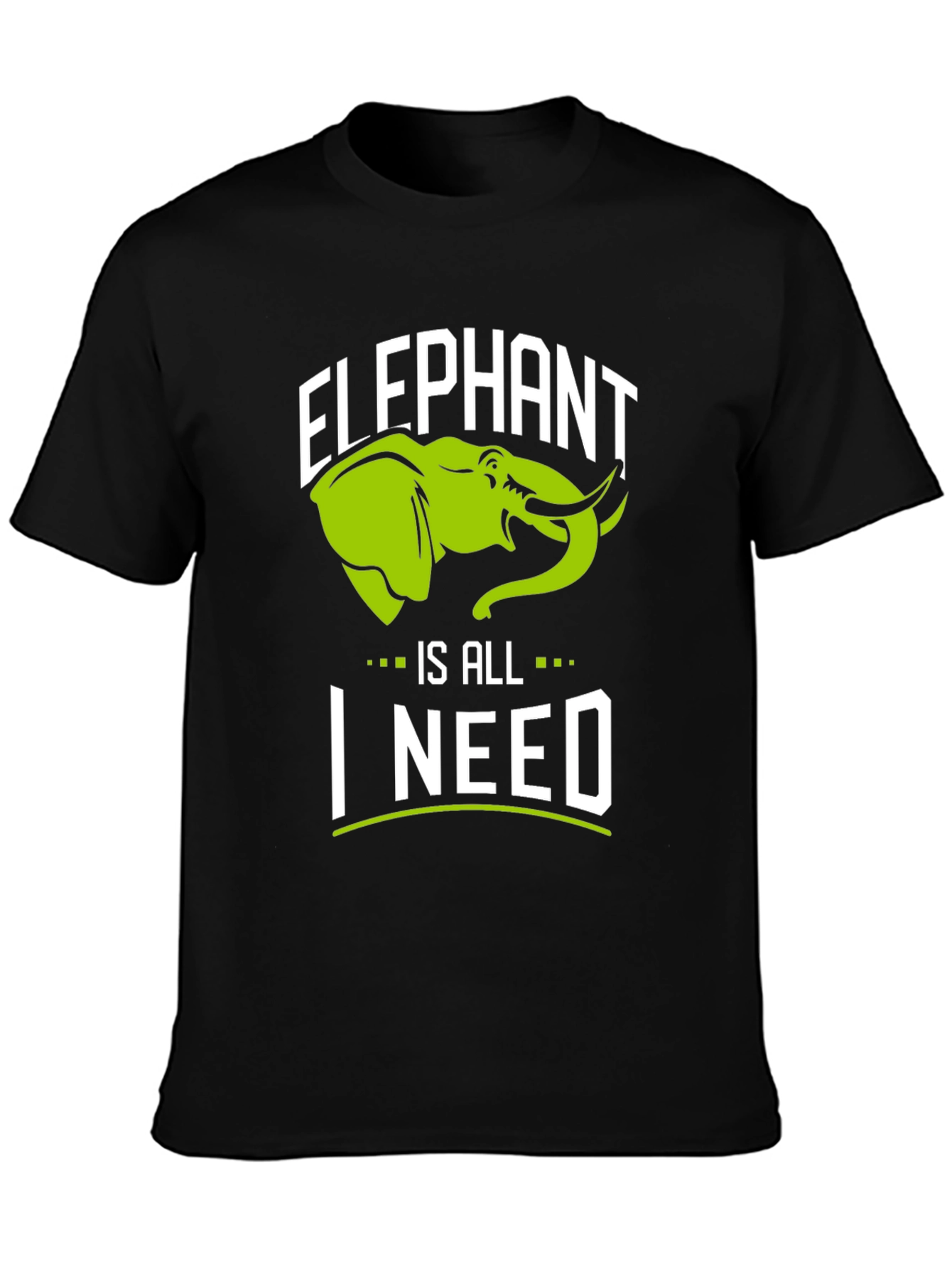 Black Elephant Is All I Need Black Graphic T-Shirt view 3