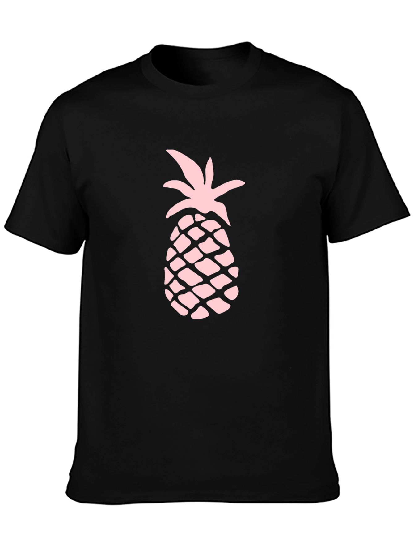 Black Pineapple Print Black T-Shirt - Tropical Summer Style view 3