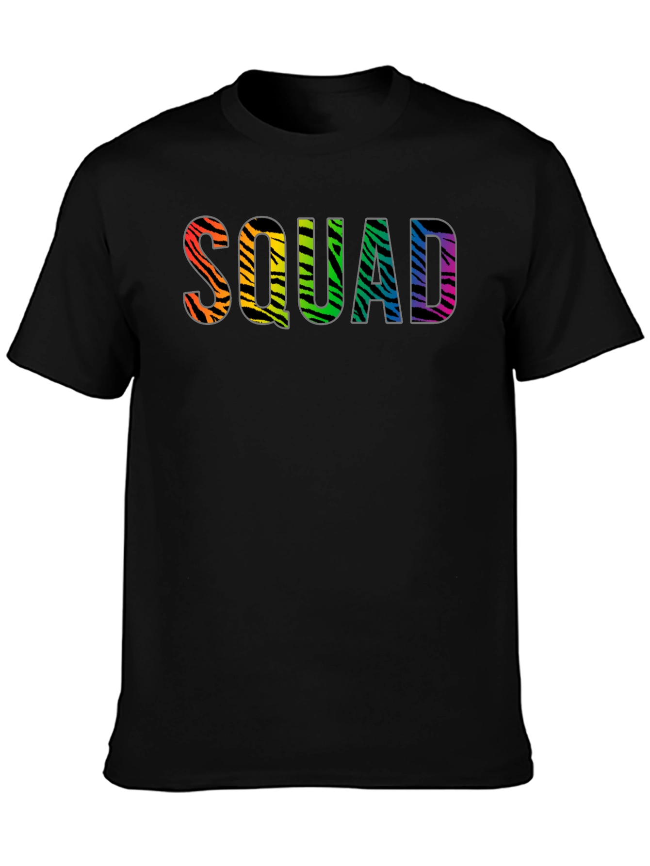 Black Squad Zebra Rainbow Graphic Tee view 3
