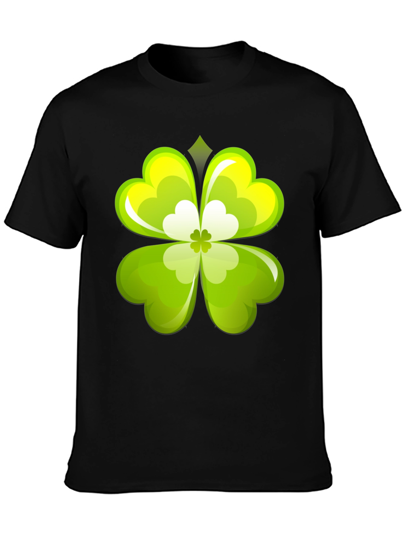 Black Lucky Clover Graphic Tee - Black view 3