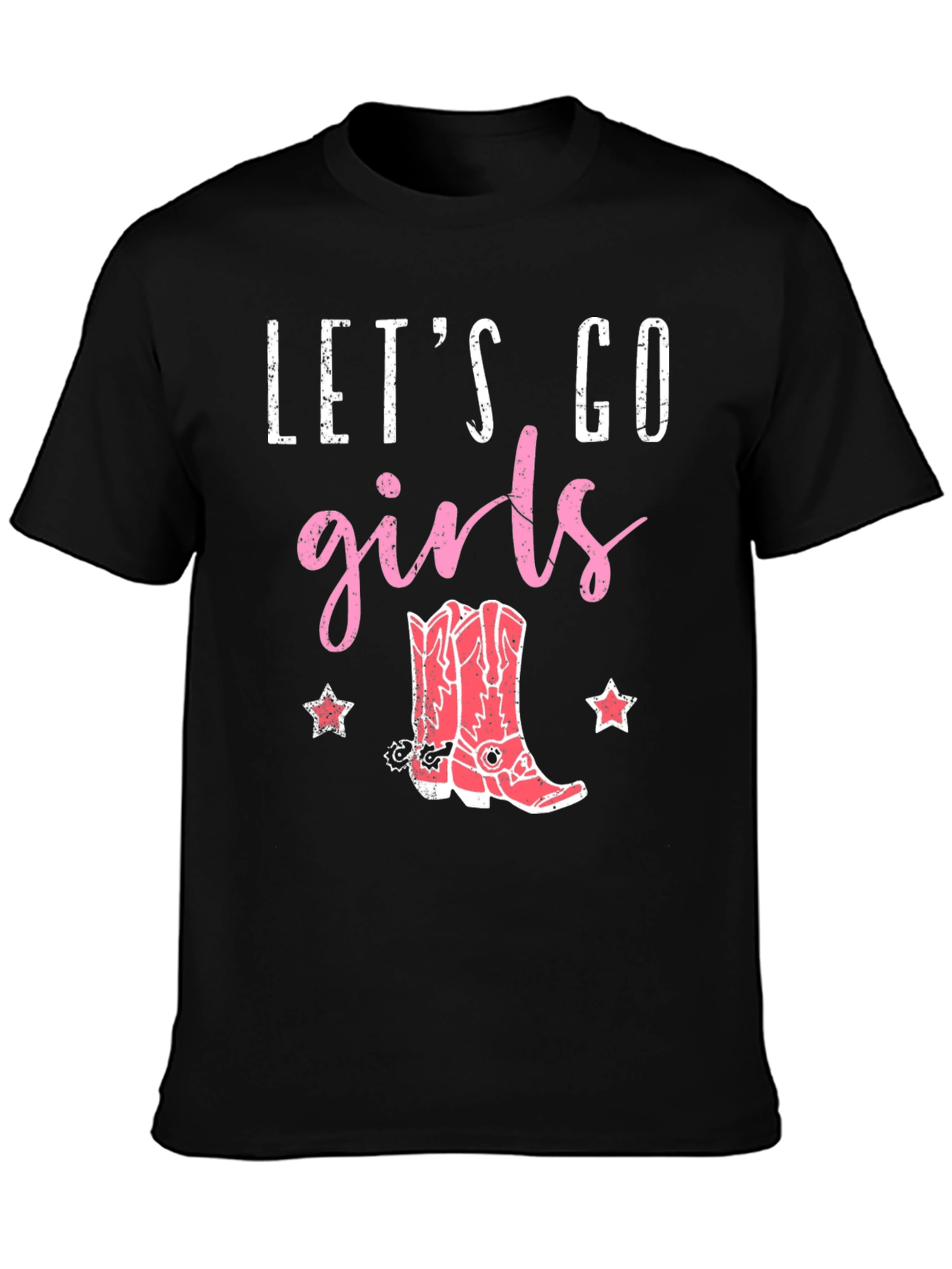 Black Let's Go Girls Cowboy Boot Graphic Tee view 3