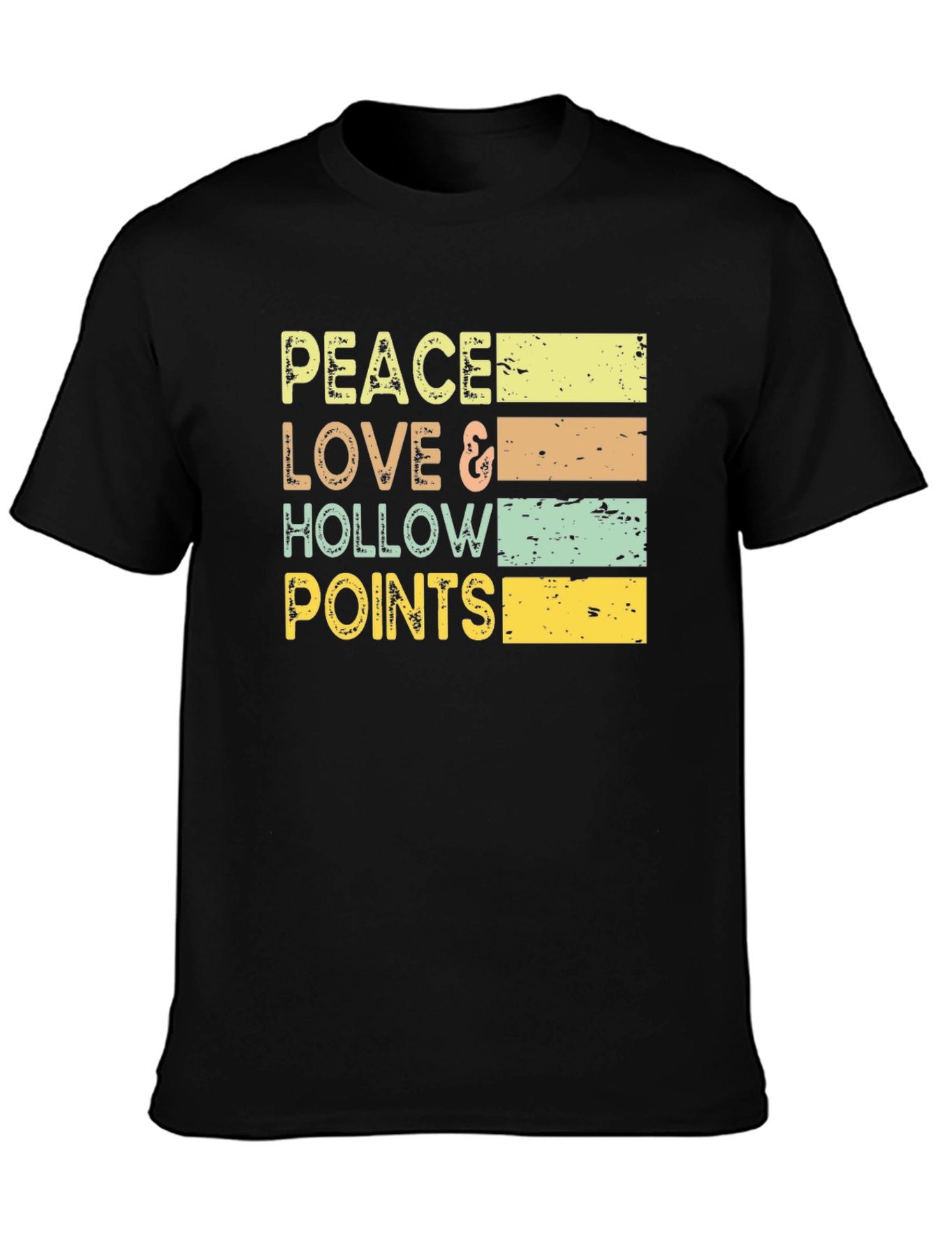 Black Peace Love Hollow Points Graphic Tee view 3