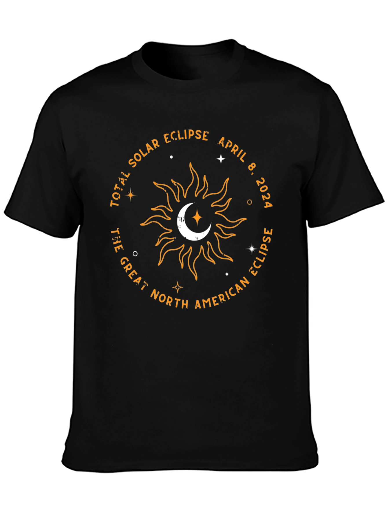 Black Total Solar Eclipse April 8, 2024 T-Shirt view 3