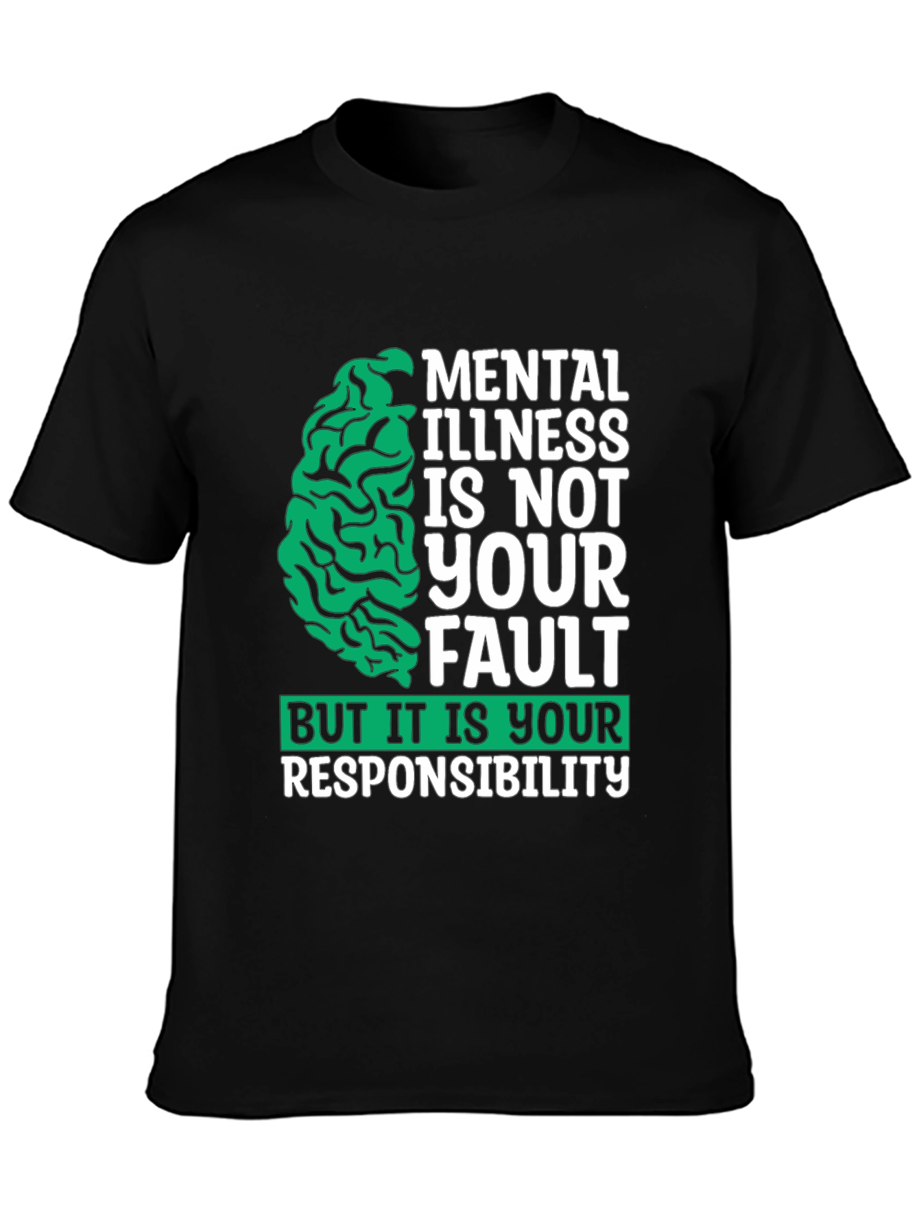 Black Mental Health Responsibility Graphic Tee view 3