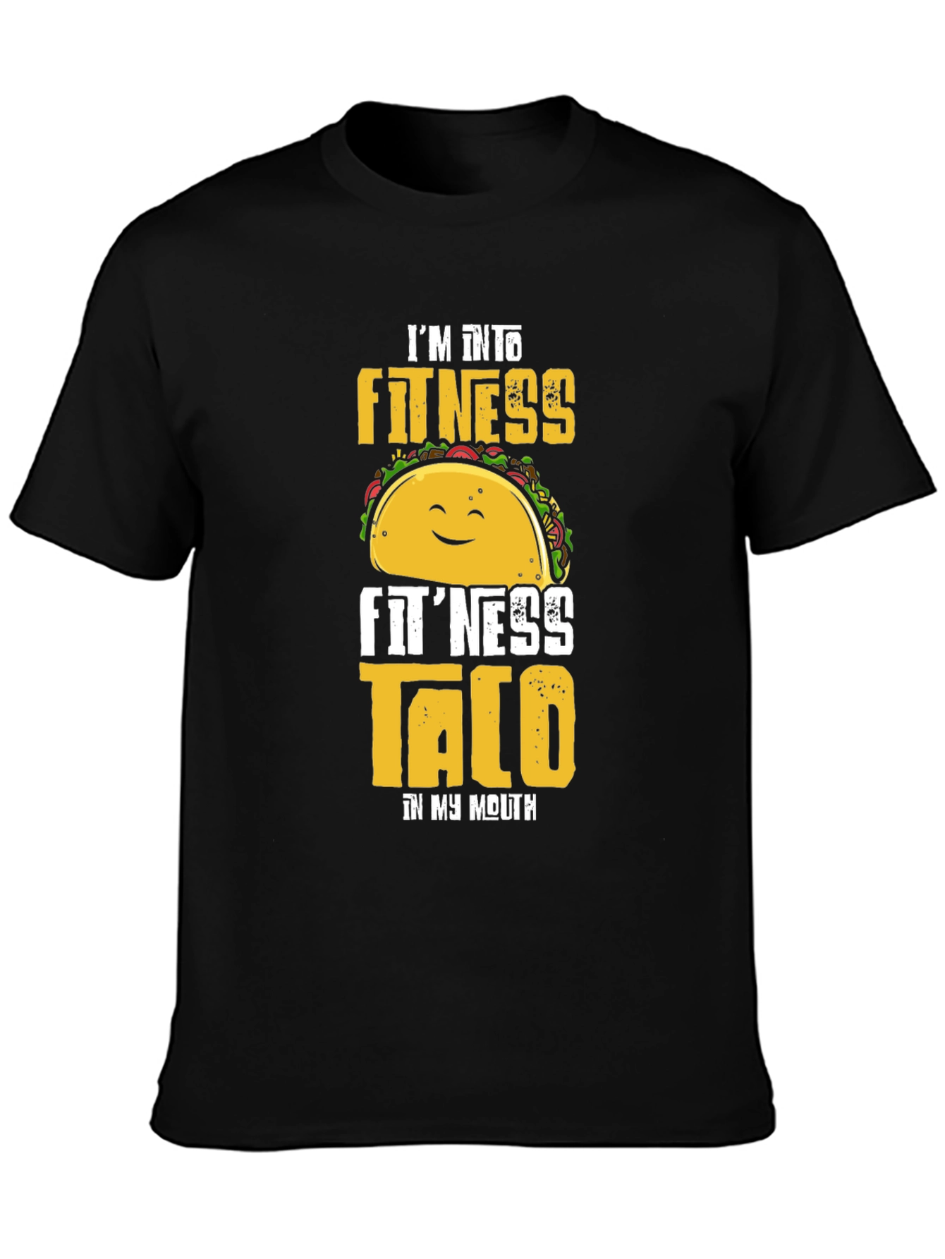 Black Funny Fitness Taco T-Shirt view 3