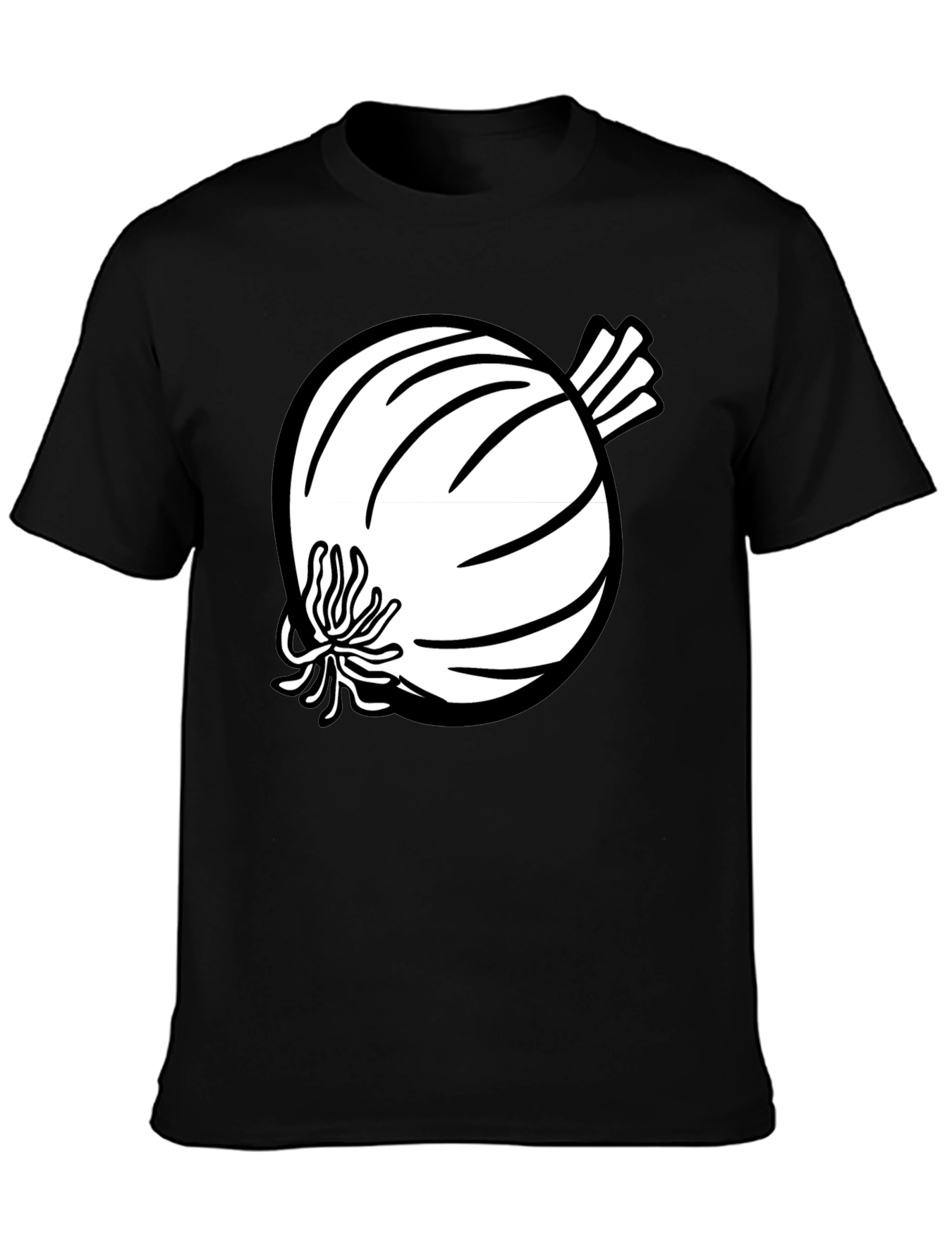 Black Onion Graphic Tee - Black Cotton Blend T-Shirt view 3