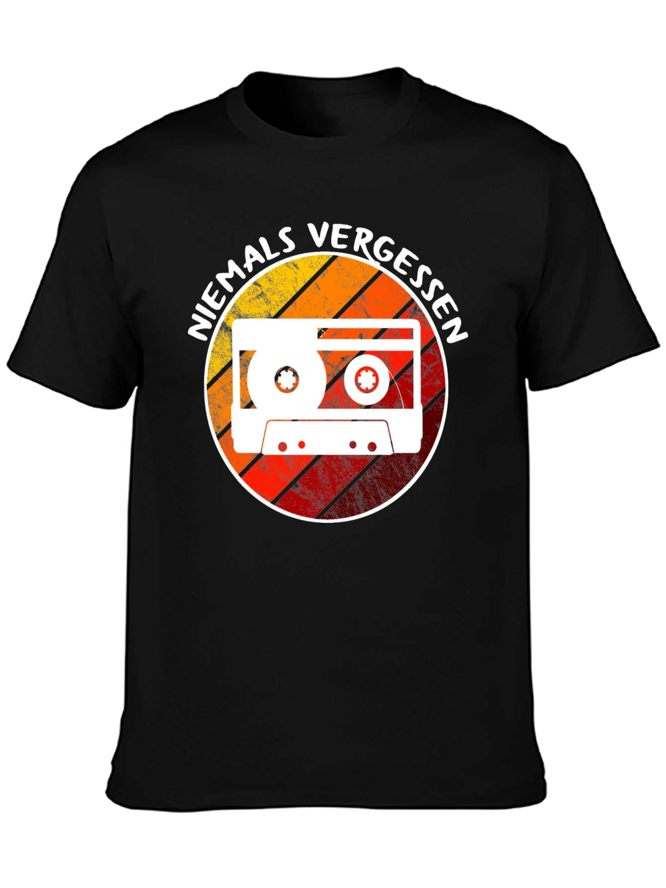 Black Never Forget Cassette Tape Graphic Tee - Retro Style view 3