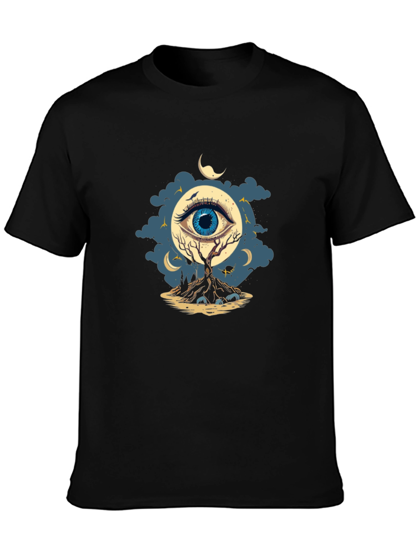 Black Eye of the Night Graphic T-Shirt - Black view 3
