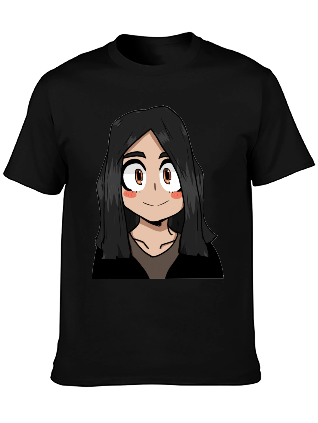 Black Anime Girl Graphic Black T-Shirt view 3