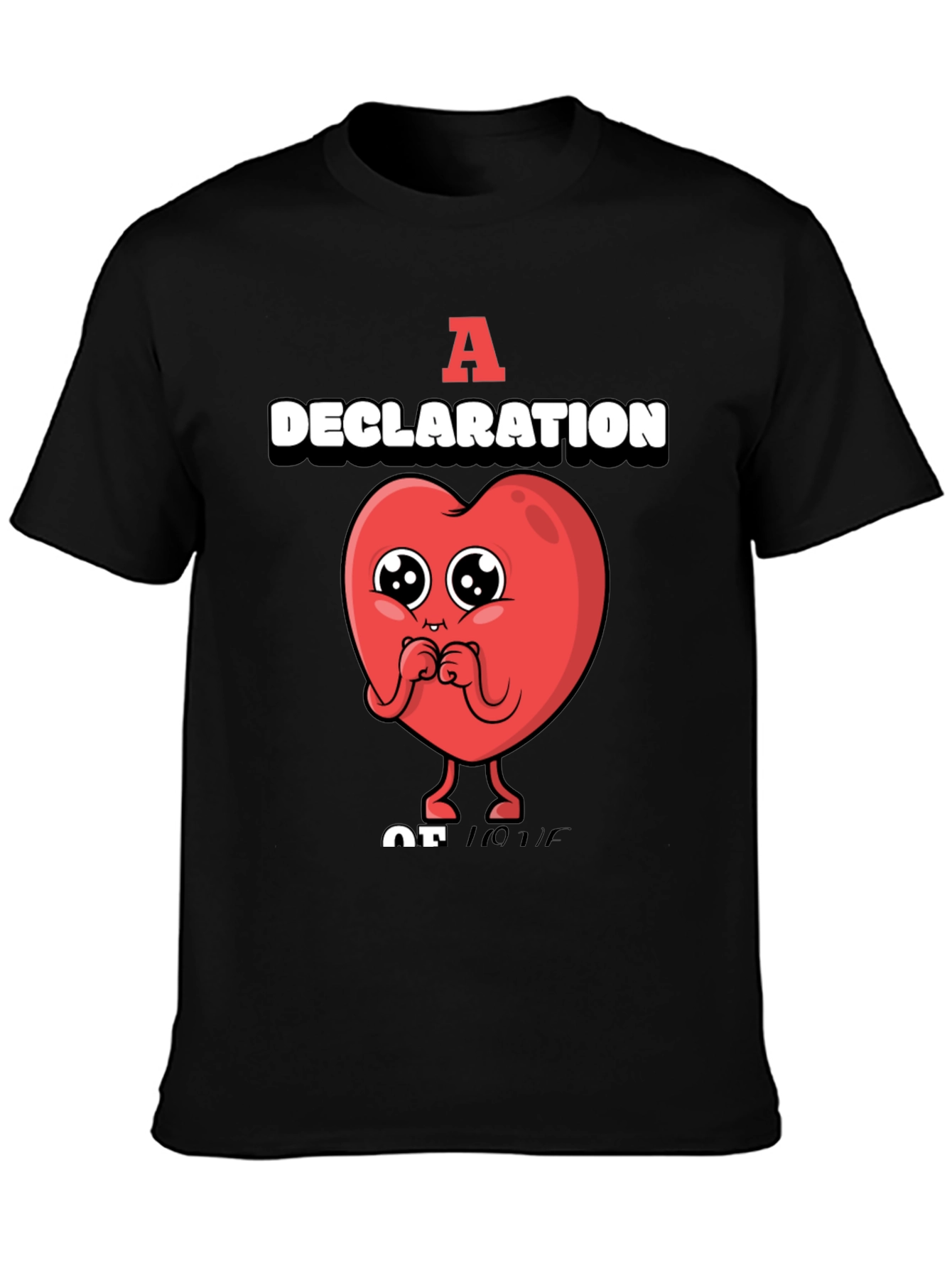 Black A Declaration of Love Graphic T-Shirt view 3