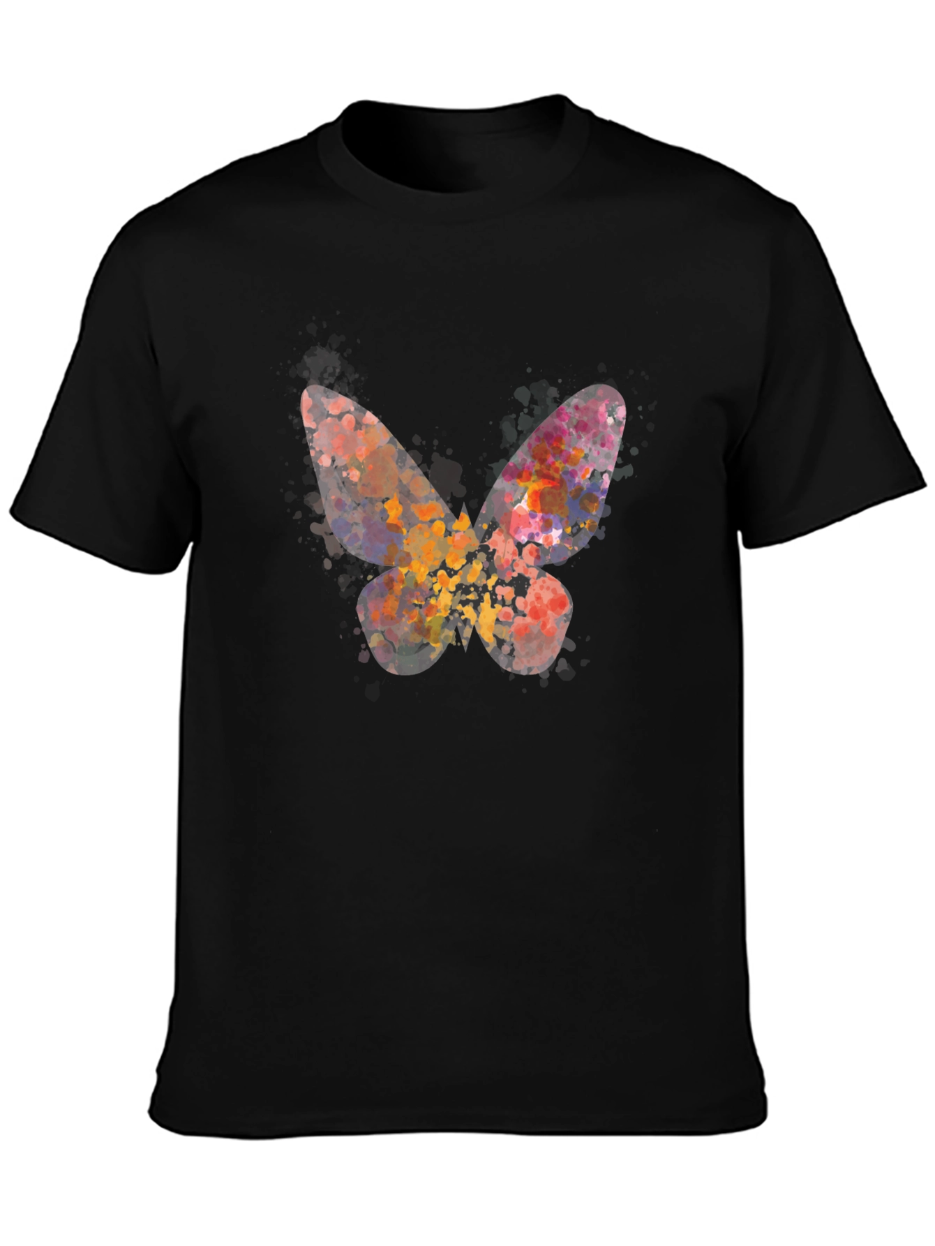 Black Butterfly Watercolor Graphic Tee - Unisex Casual Shirt view 3
