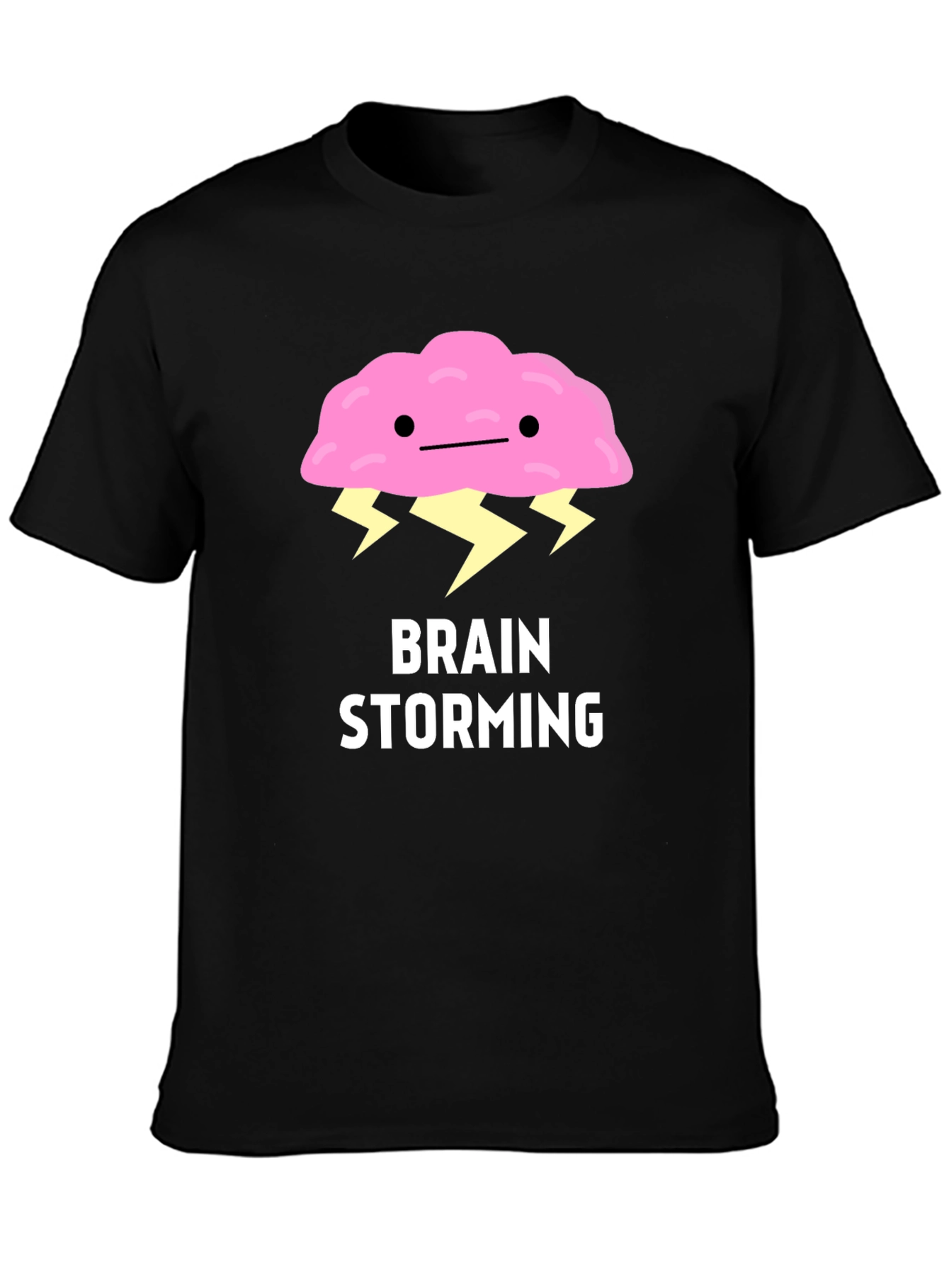 Black Brain Storming Graphic T-Shirt view 3