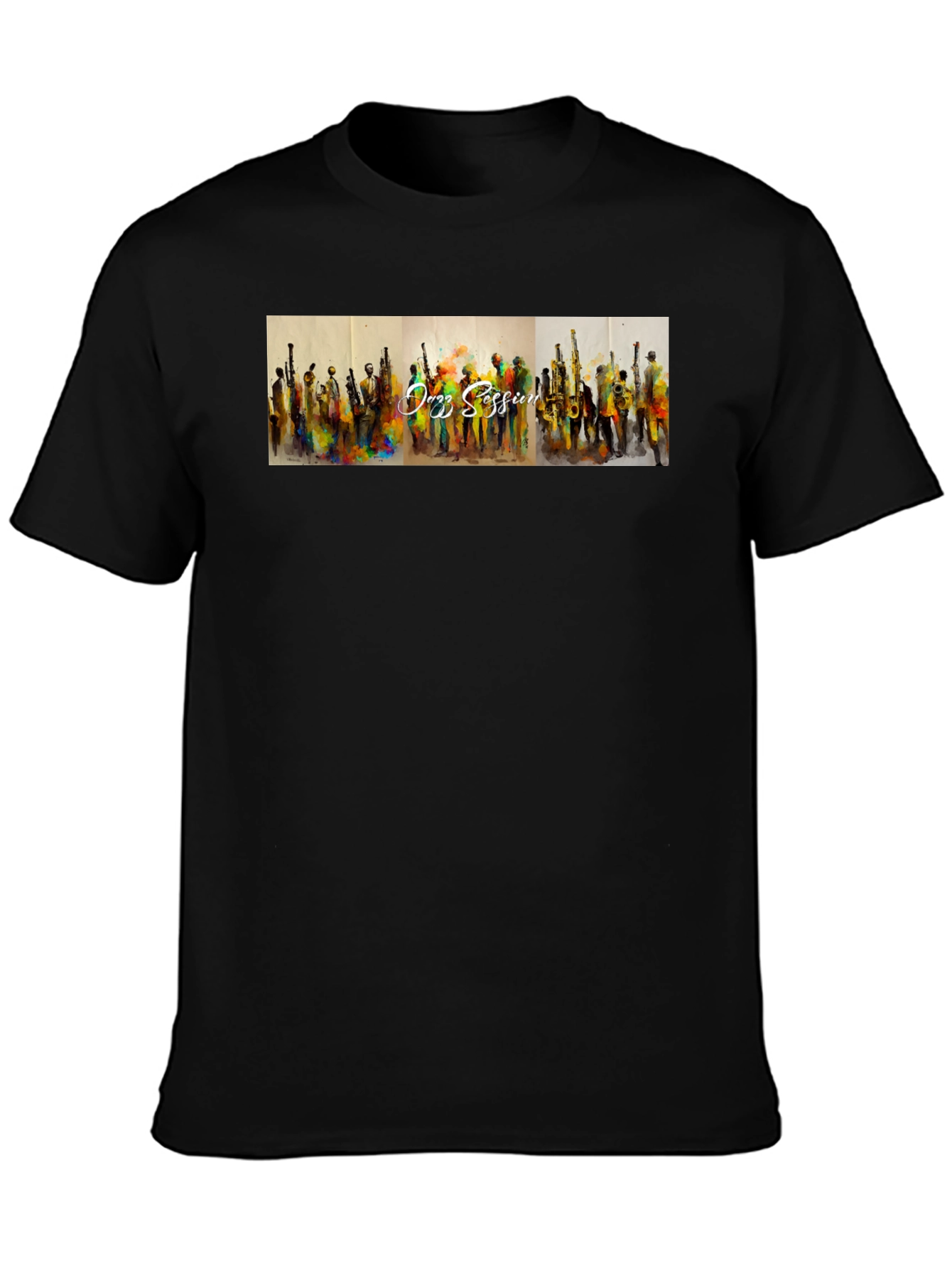 Black Jazz Session Black T-Shirt - Music Lovers view 3