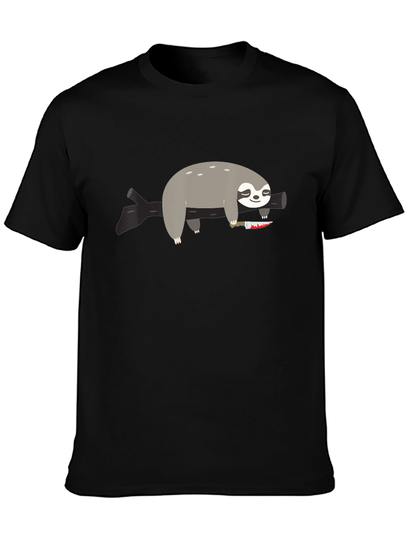 Sloth with Knife Graphic Tee - Funny & Edgy - 3