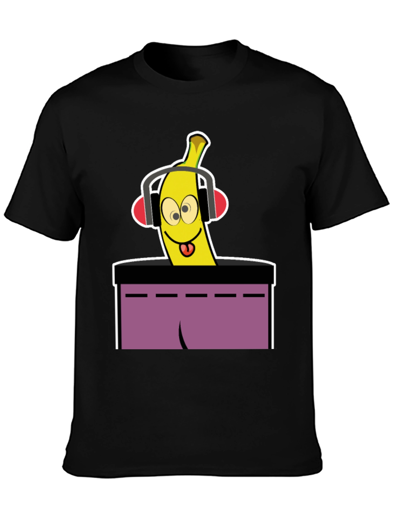 Black DJ Banana T-Shirt - Quirky Graphic Tee view 3