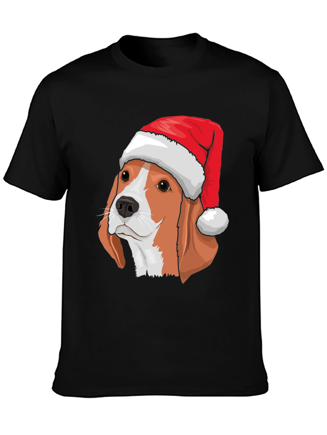 Black Festive Beagle Christmas T-Shirt view 3