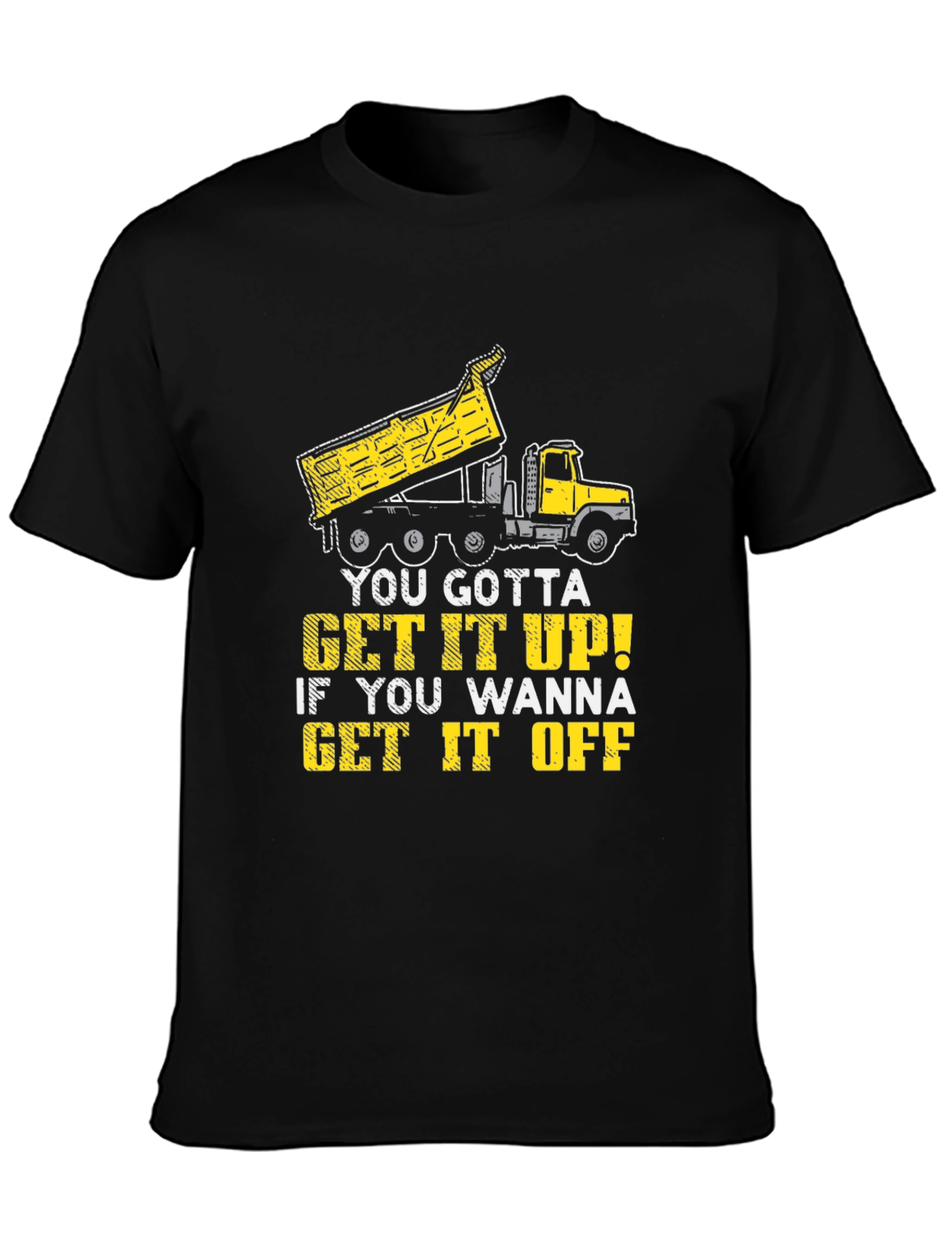 Black Construction Truck T-Shirt view 3