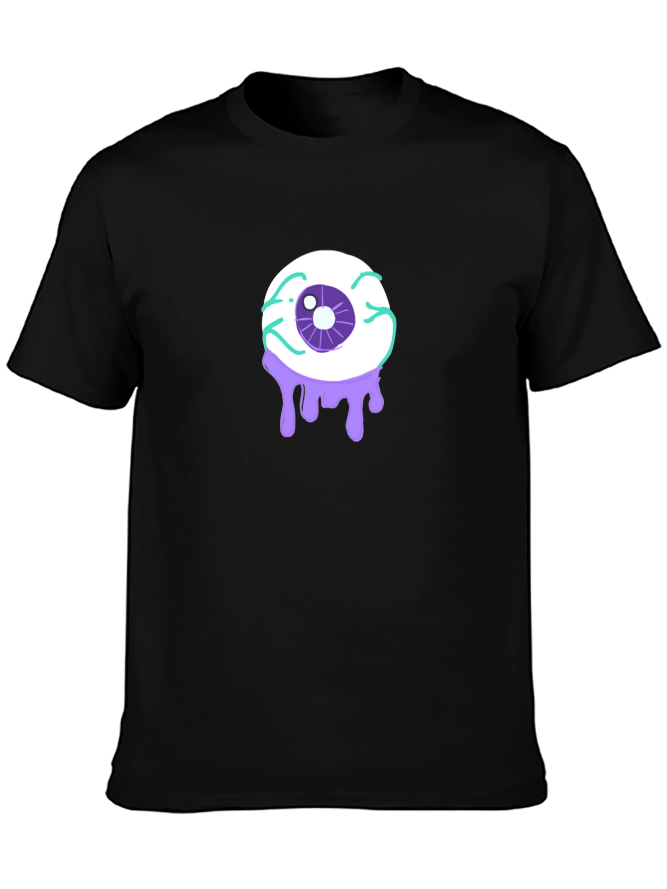 Black Eyeball Drip Graphic T-Shirt - Black view 3