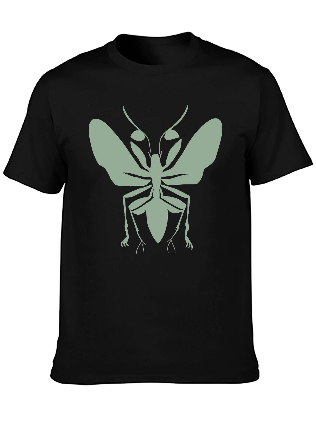 Black Insect Graphic Tee - Black Cotton T-Shirt view 3
