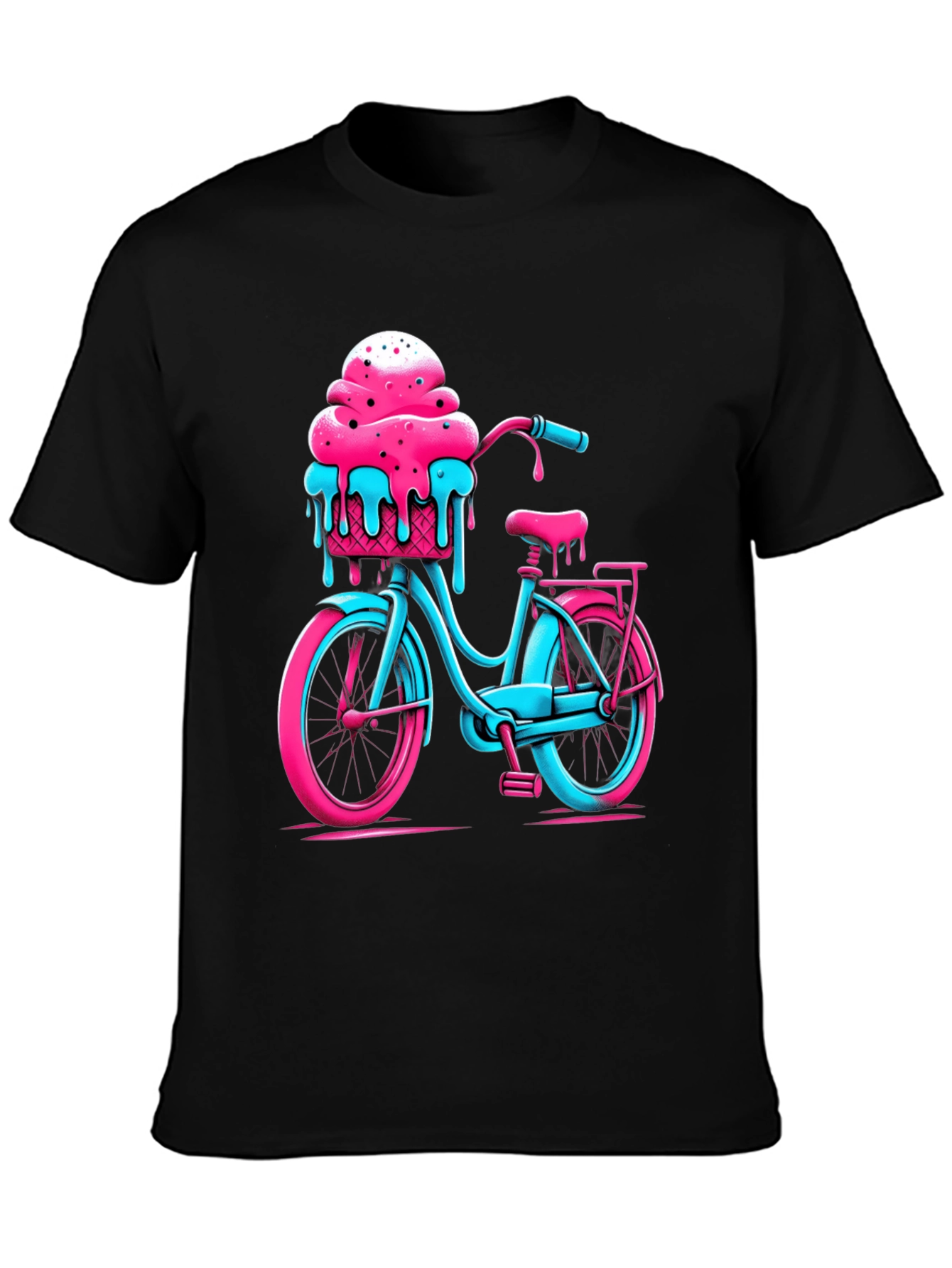 Black Ice Cream Bike Graphic Tee - Cool Summer Vibes view 3