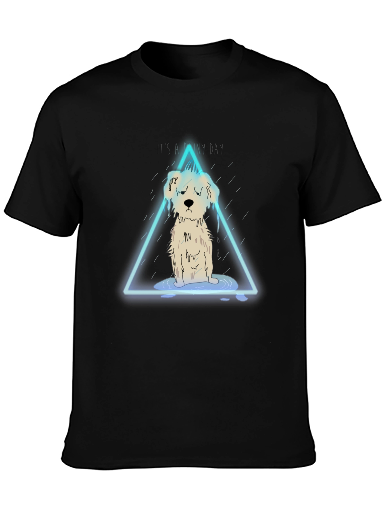 Black Sad Dog Graphic Tee - Rainy Day Vibes view 3