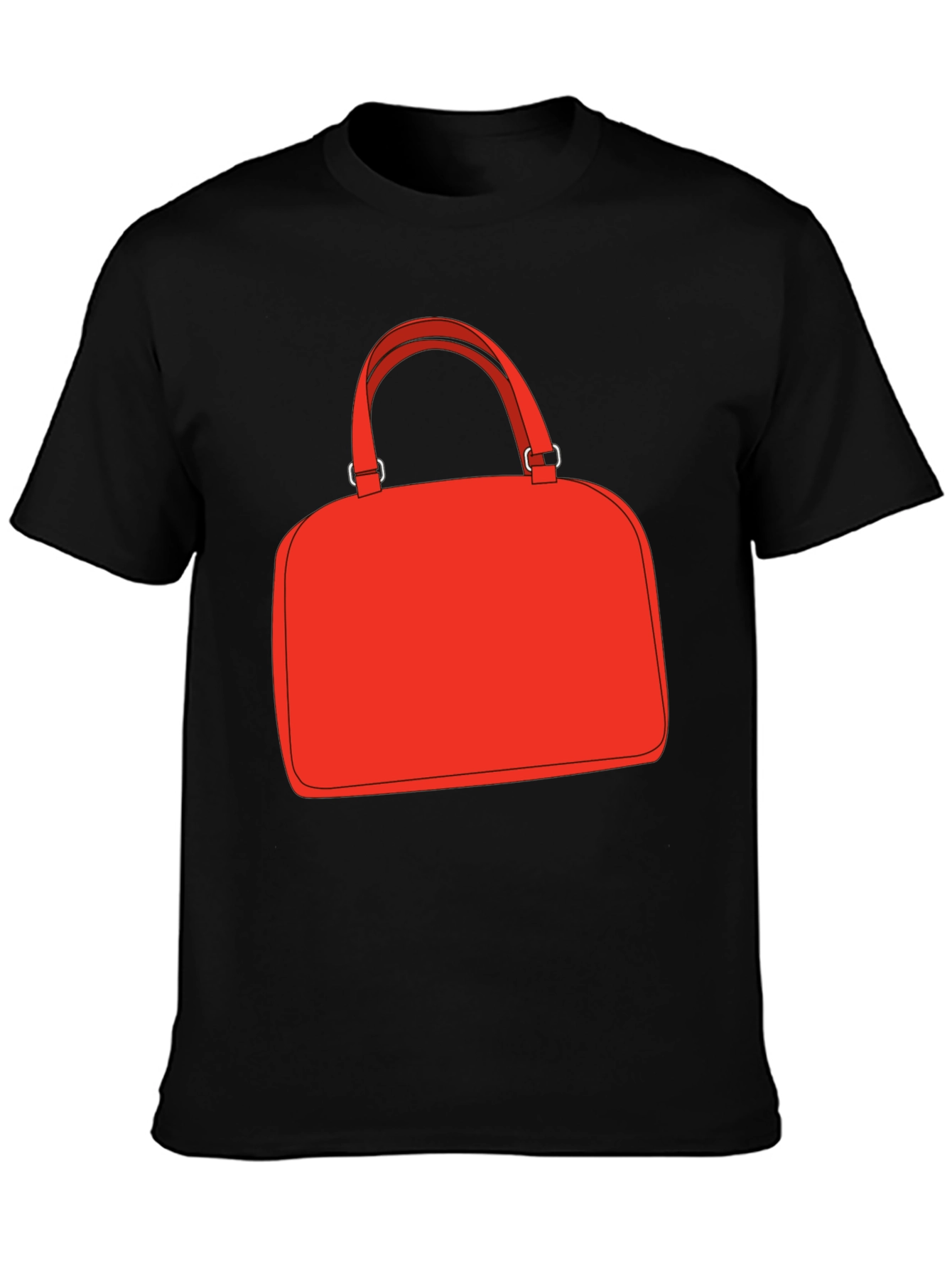 Black Red Bag Graphic Tee - Stylish Black T-Shirt view 3
