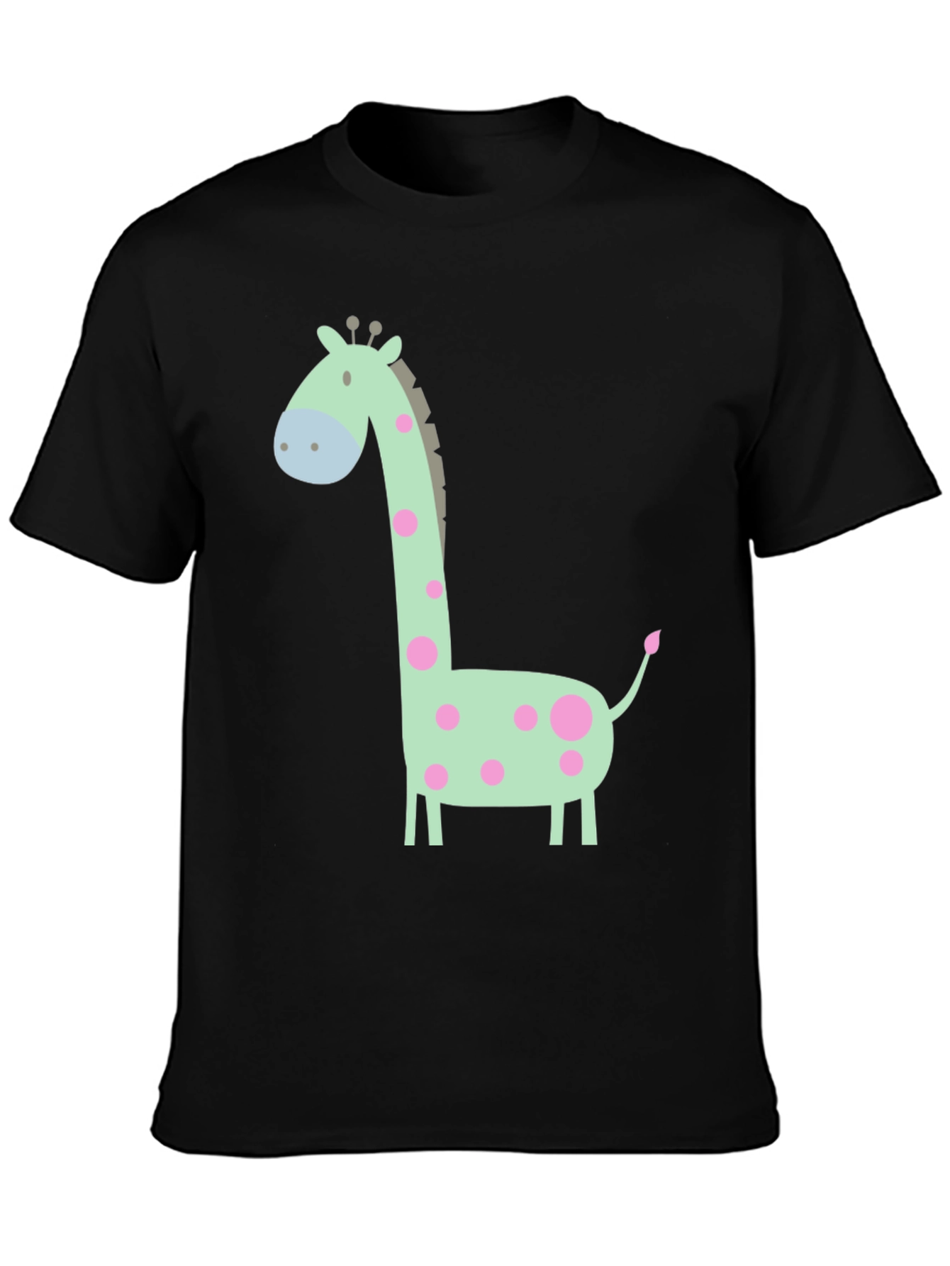 Black Giraffe Graphic Tee - Cute Cartoon Animal Shirt view 3