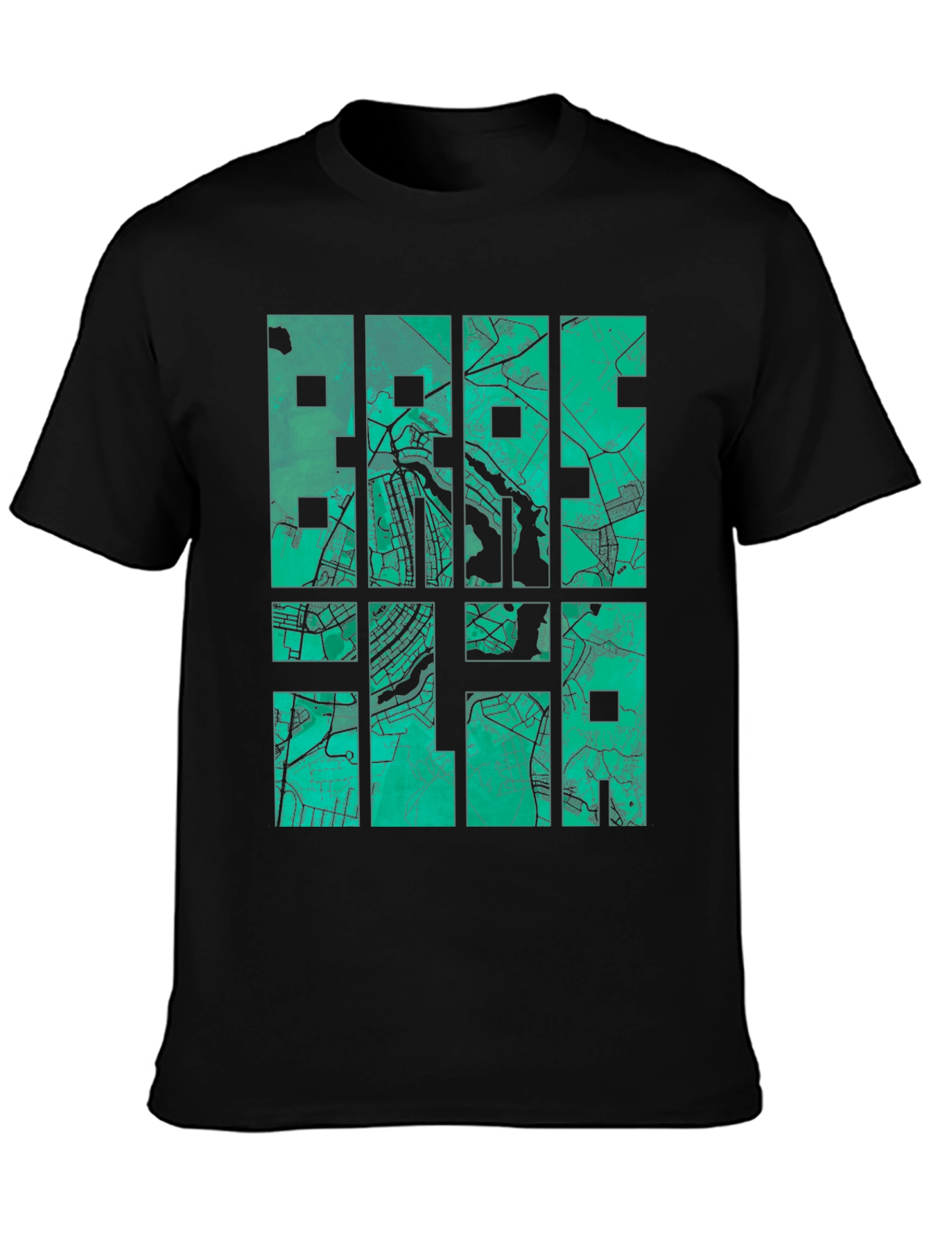 Black Brasilia Map T-Shirt - Stylish Cityscape Design view 3