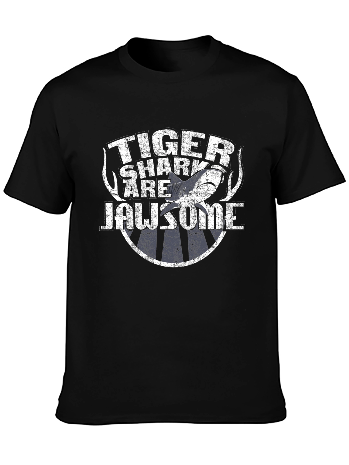 Black Tiger Shark Jawsome Graphic T-Shirt - Black view 3