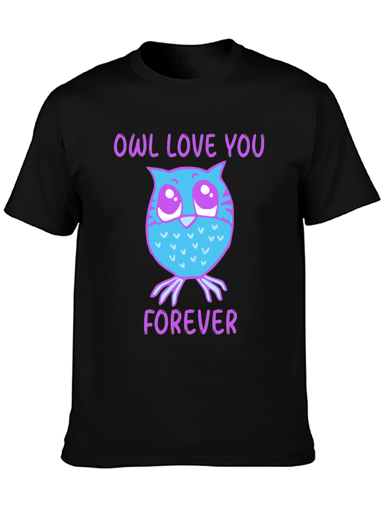 Black Owl Love You Forever Graphic T-Shirt view 3