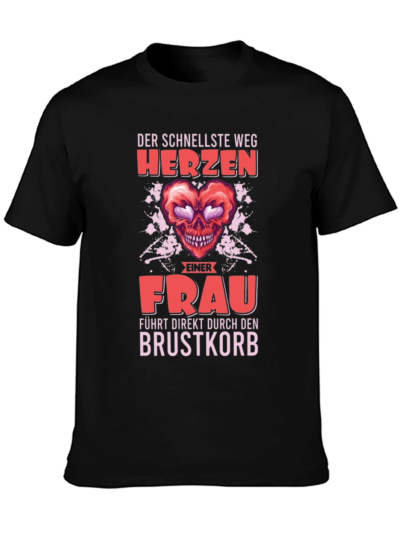 Black Funny German T-Shirt - The Fastest Way to a Woman's Heart view 3