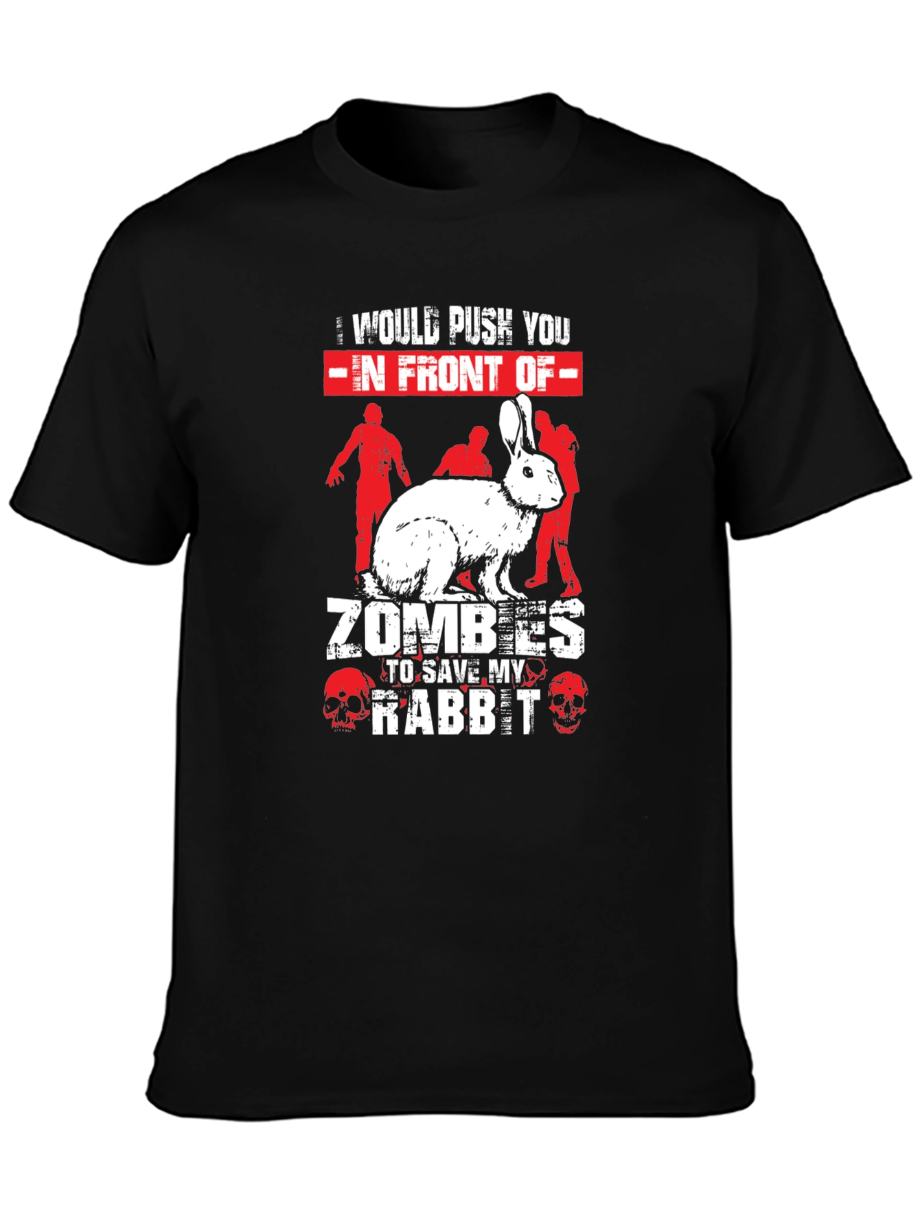 Black Zombie Rabbit Graphic Tee - Save My Rabbit! view 3