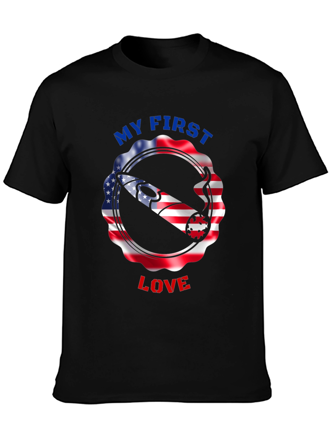 Black My First Love Graphic T-Shirt view 3
