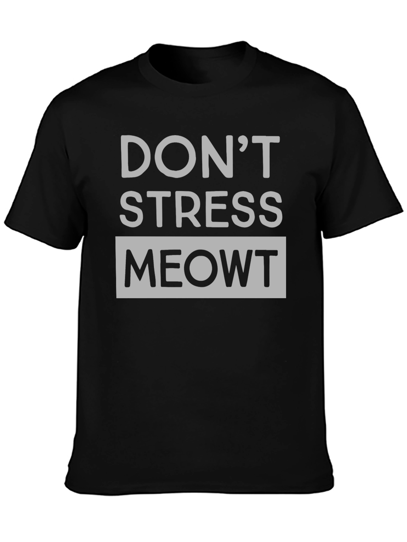 Black Don't Stress Meowt Black Graphic Tee view 3