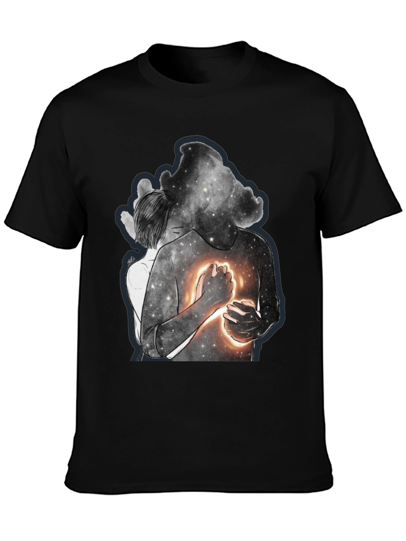 Celestial Embrace Graphic Tee - Modern Art Shirt - 3
