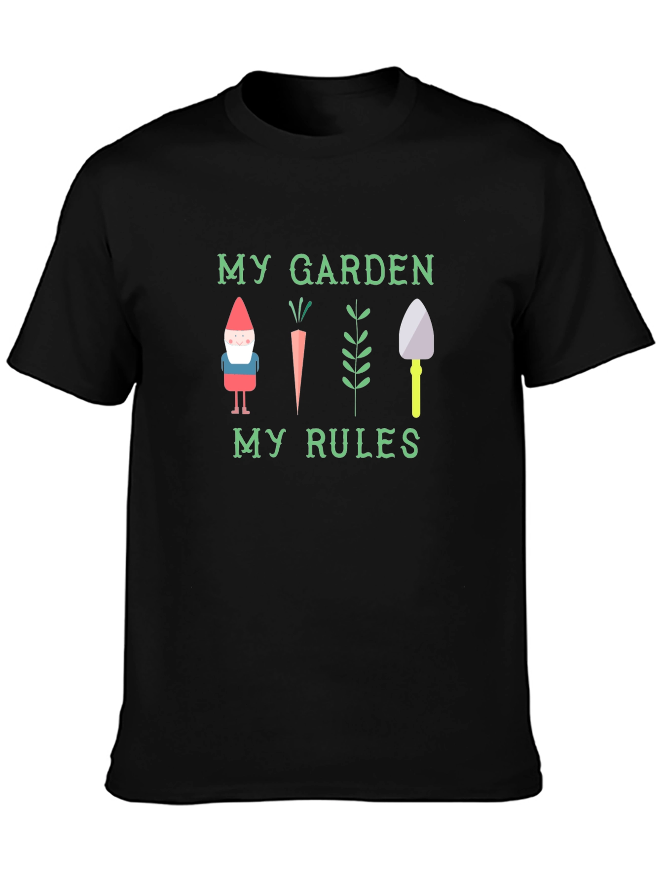 Black My Garden My Rules Graphic T-Shirt view 3