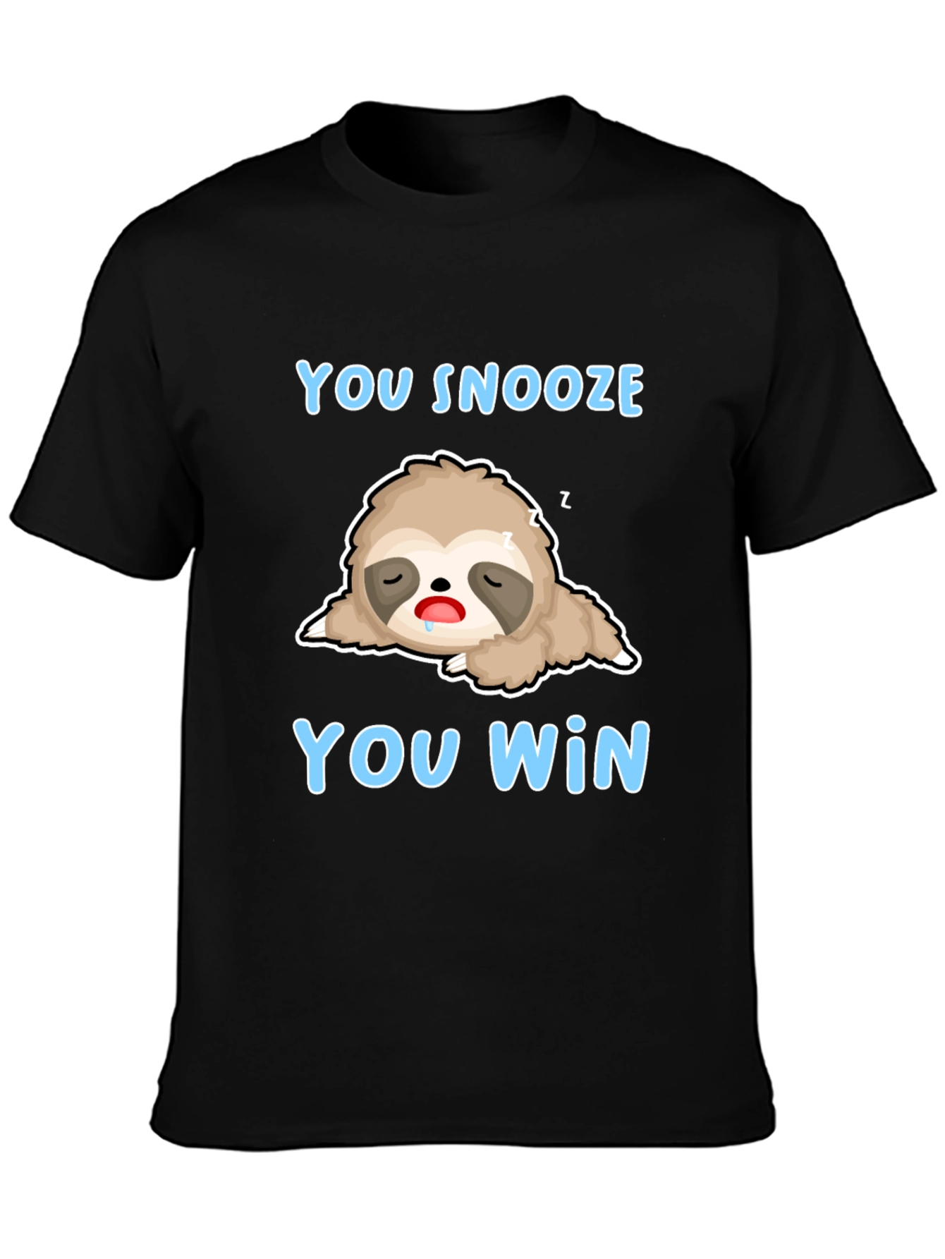 Black You Snooze You Win Sloth T-Shirt view 3