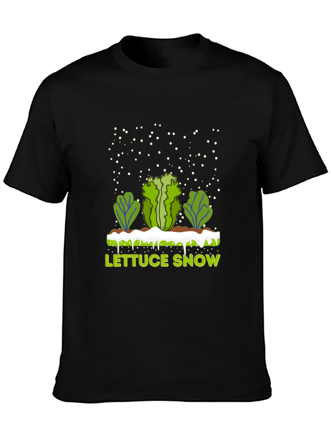 Black Lettuce Snow Novelty Graphic T-Shirt view 3